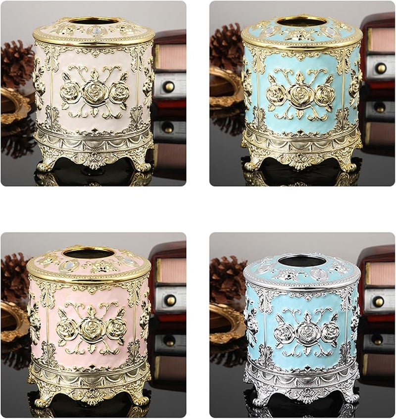 صندوق مناديل زخرفي مطلي بالمينا السماوي لتنظيم طاولة المطبخ وغرفة المعيشة - Image 5